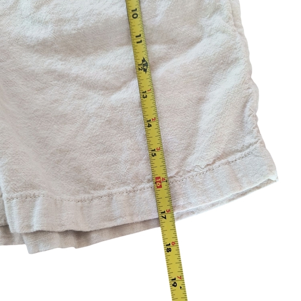 2 Pair Croft & Barrow Linen Blend Pull On Shorts In Navy And Oatmeal Size L - Picture 7 of 12